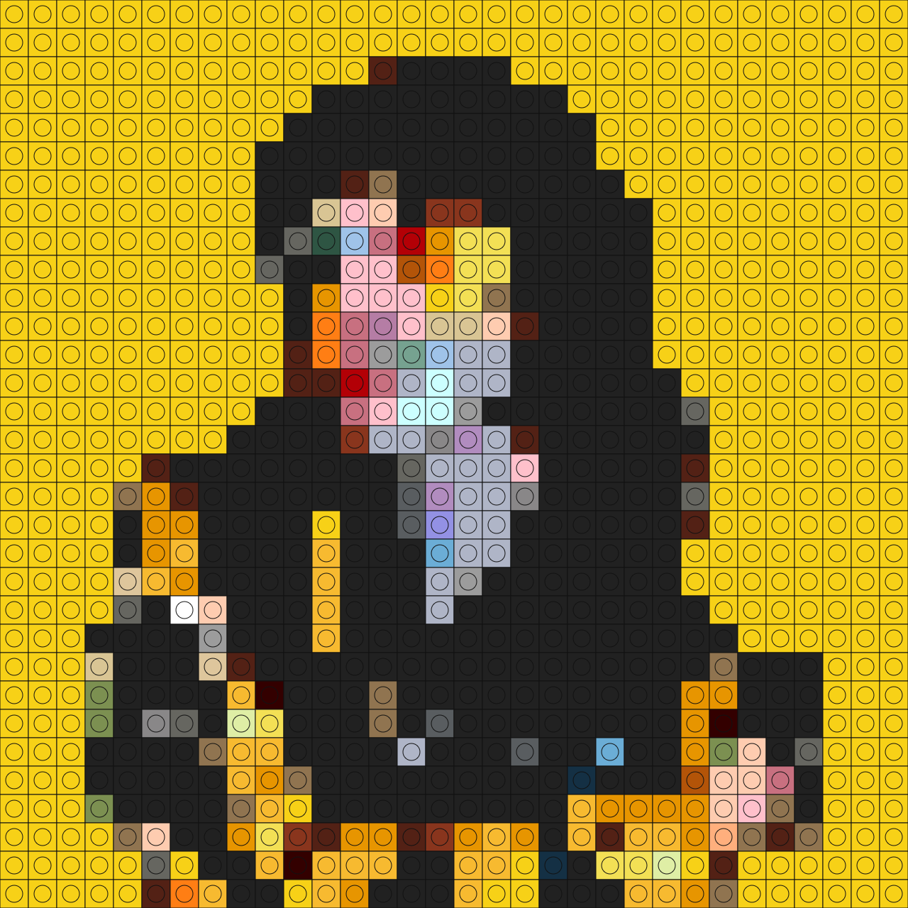 Custom Yellow Buildable Brick Art