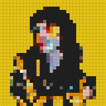 Custom Yellow Buildable Brick Art