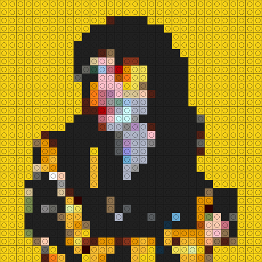 Custom Yellow Buildable Brick Art