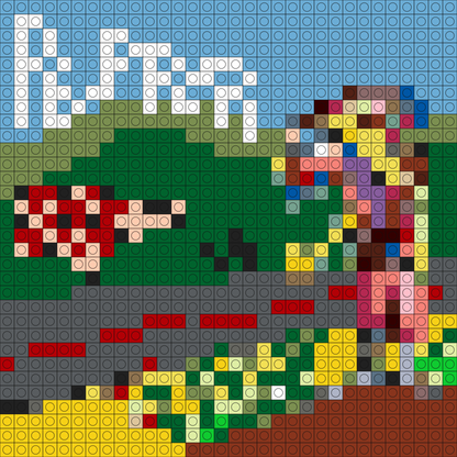 Custom Kona Town Buildable Brick Art
