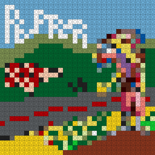 Custom Kona Town Buildable Brick Art