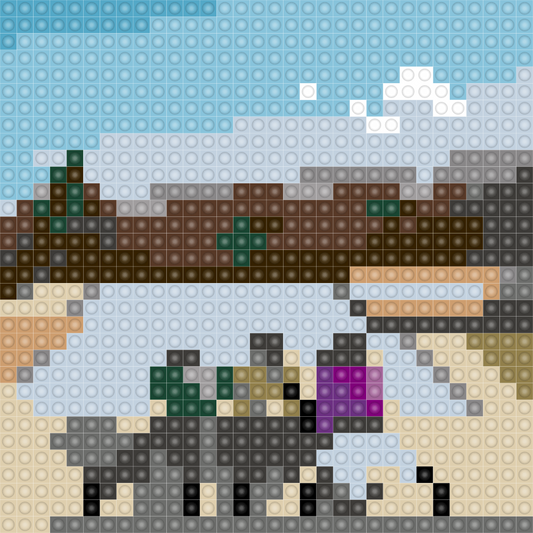 Custom Happiness Begins Buildable Brick Art